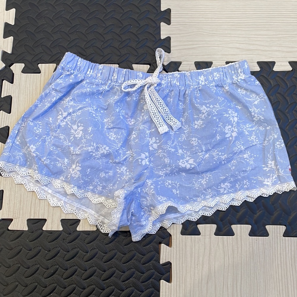 Love to Lounge Shorts blue and white flower pajama shorts
